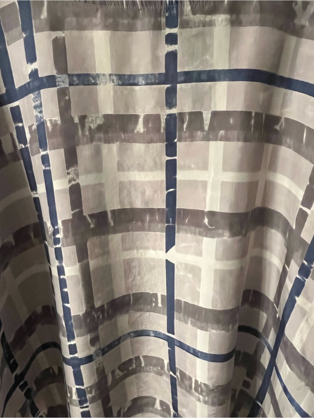 EILEEN FISHER SILK Blue & Gray Plaid V-Neck Top SizeXL - Picture 5 of 8